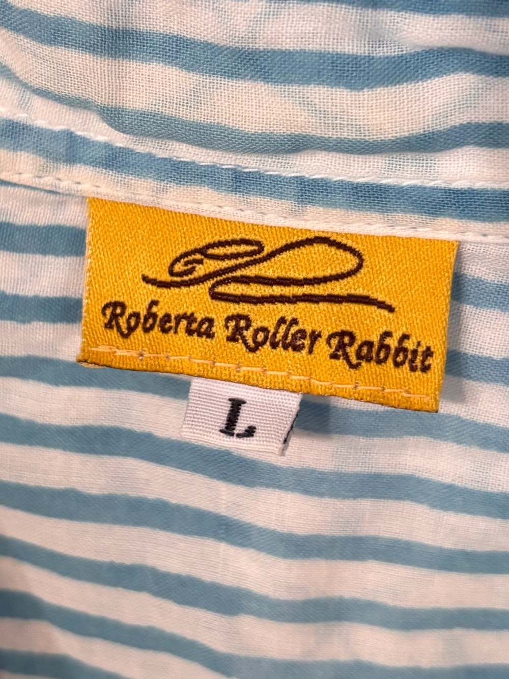 Roberta Roller Rabbit Scroll Print Button Down Large - Picture 2 of 6
